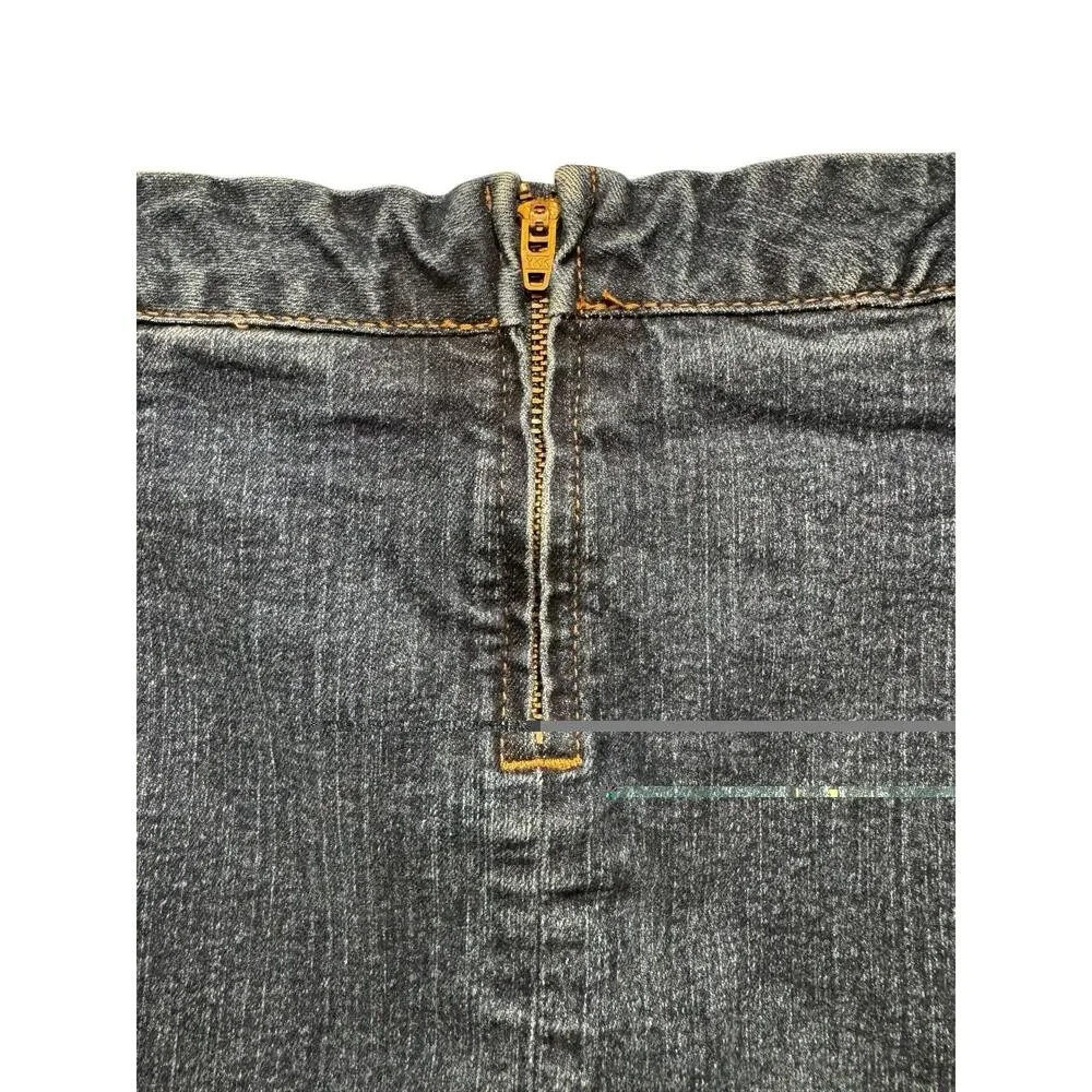 Justice Girls 14 Dark Wash Stretch Denim Lace Up Mini Skirt Skort Y2K Preppy
